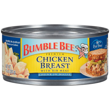Bumble Bee Premium Chicken Breast with Rib Meat, Chunk in Water, 10 oz Can (Pack of 12) - 13g Protein per Serving - Gluten Free, Keto Friendly - Great for Snack, Lunch or Dinner Recipes